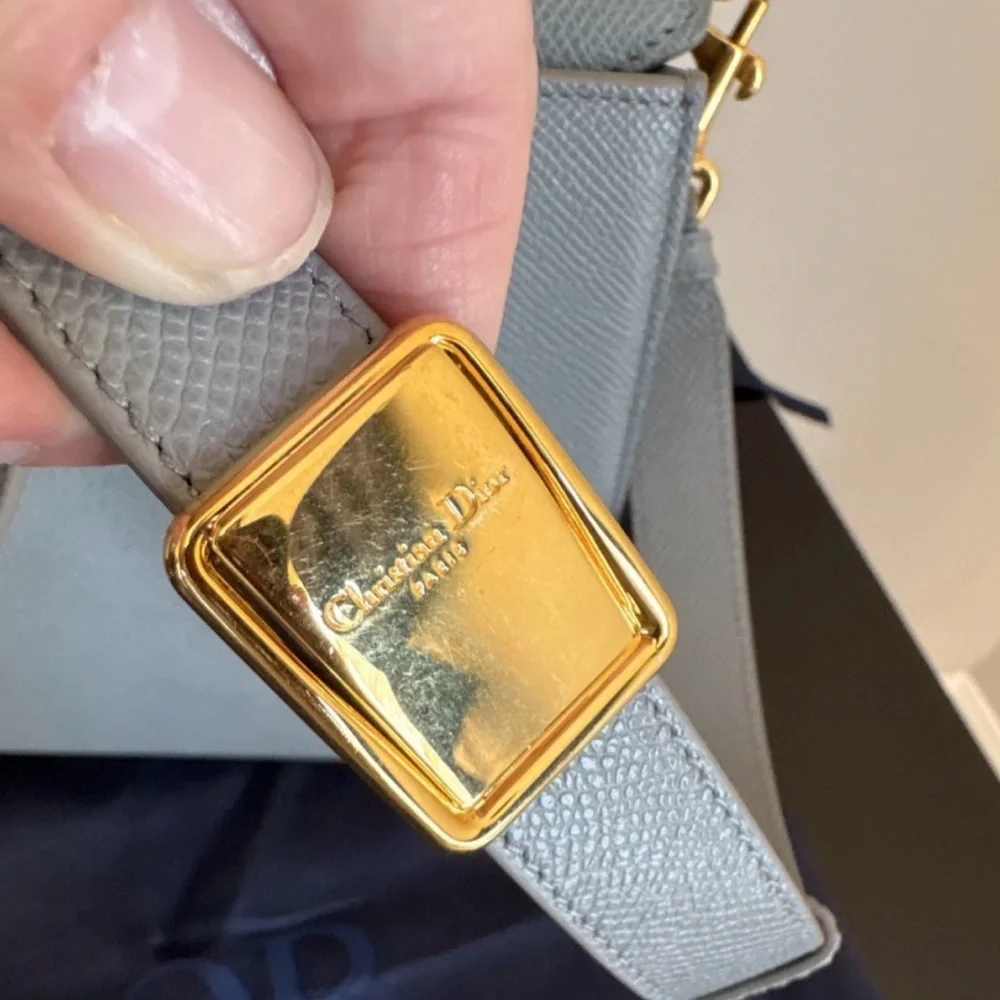 Dior Light Gray Leather Top-Handle Satchel with Gold CD Hardware - Picture 11 of 16